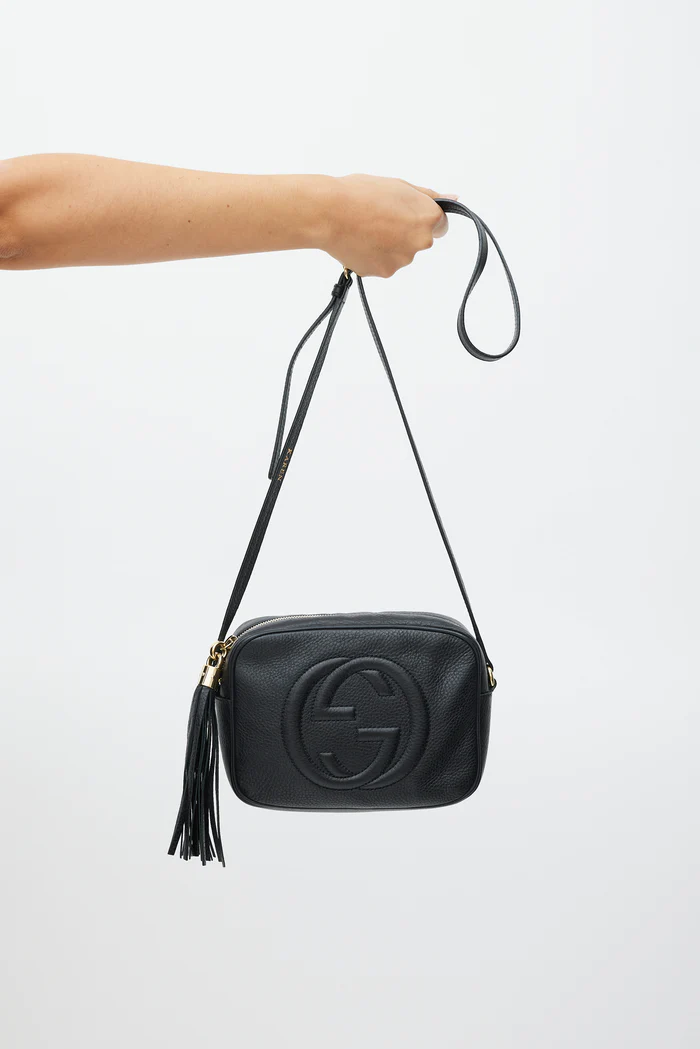 Gucci Black Pebbled Leather Soho Disco Crossbody Bag 22cm
