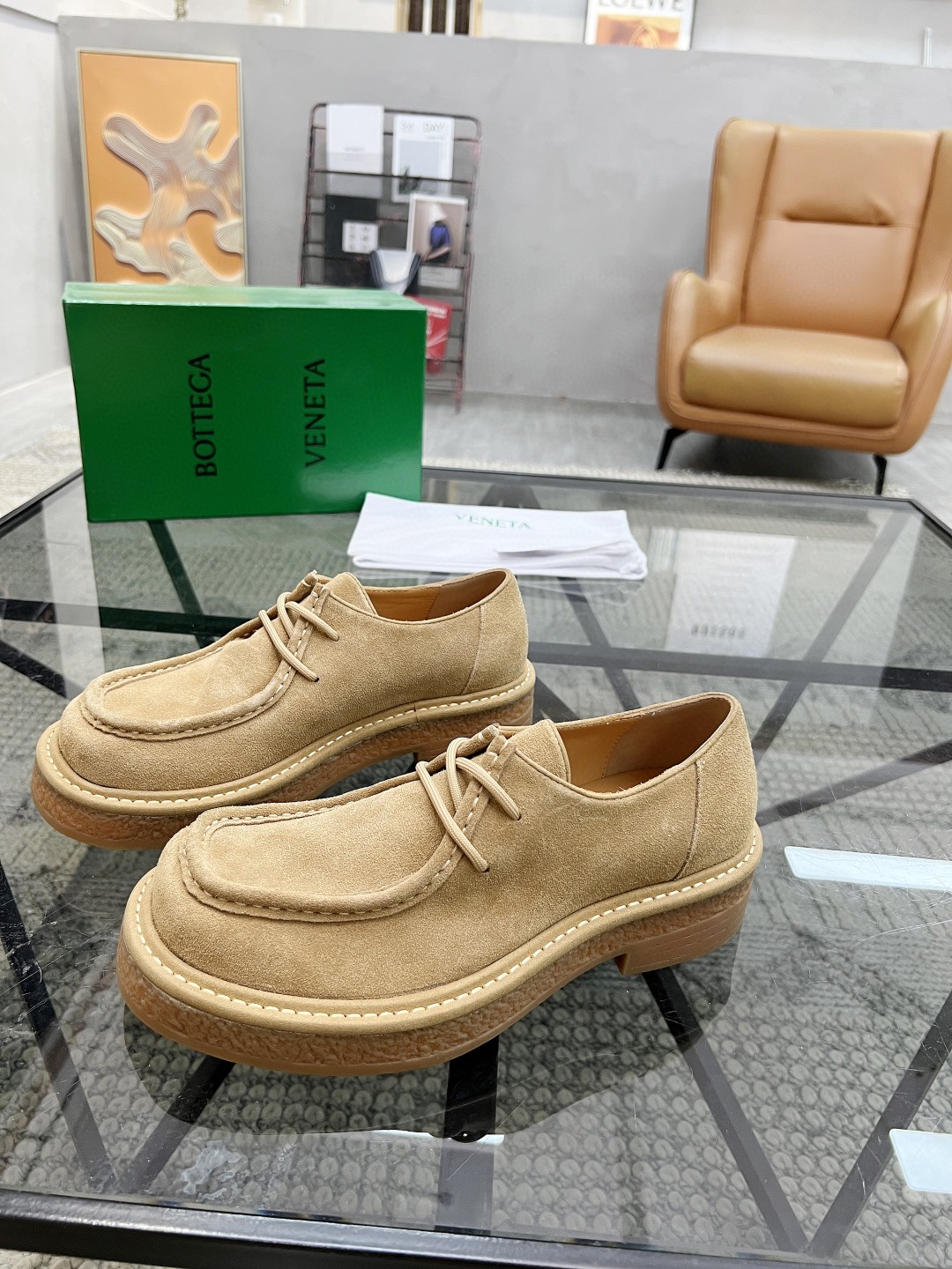 Bottega venete New Daddy Lace-Up Shoe caramel