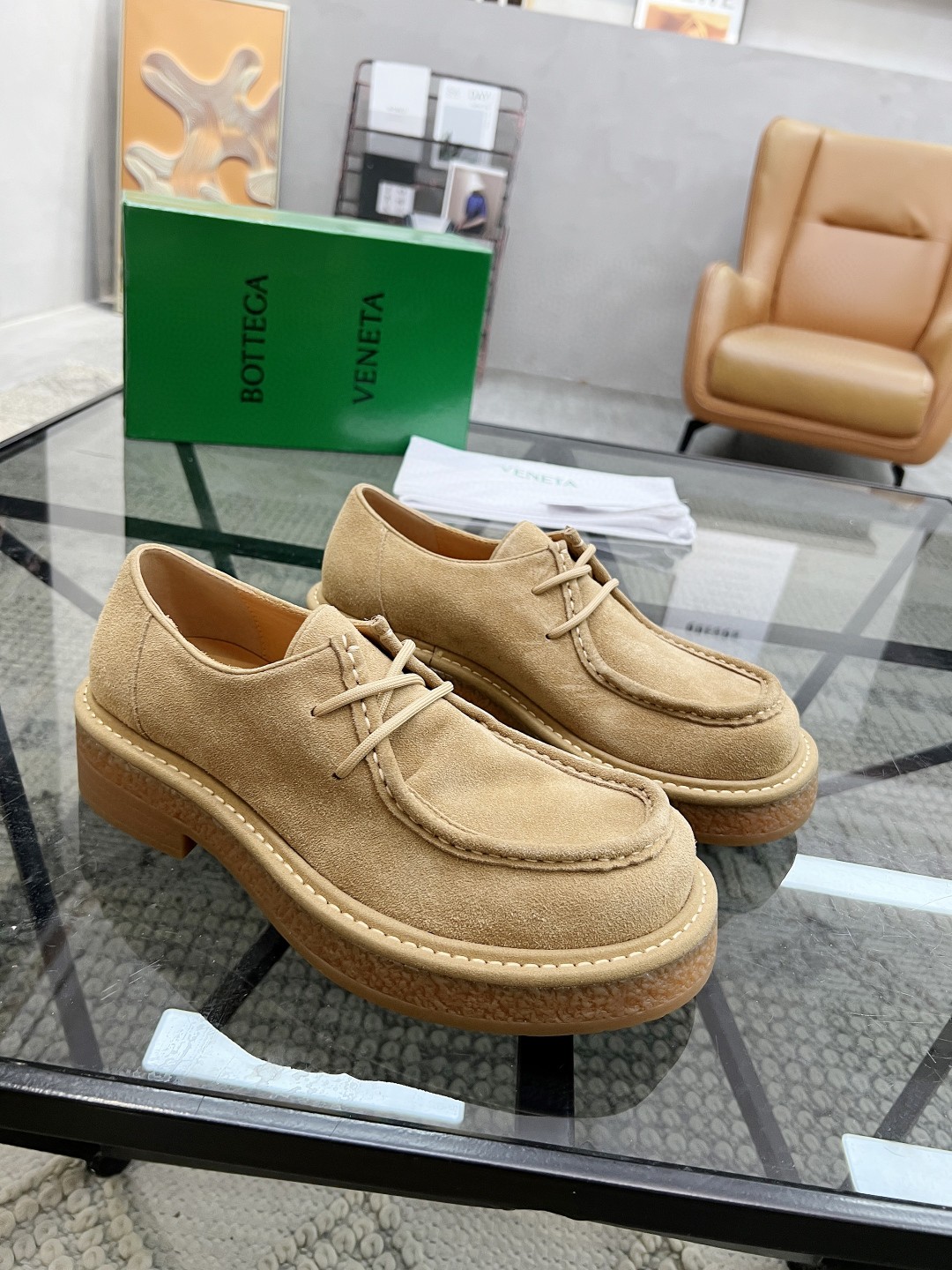 Bottega venete New Daddy Lace-Up Shoe caramel