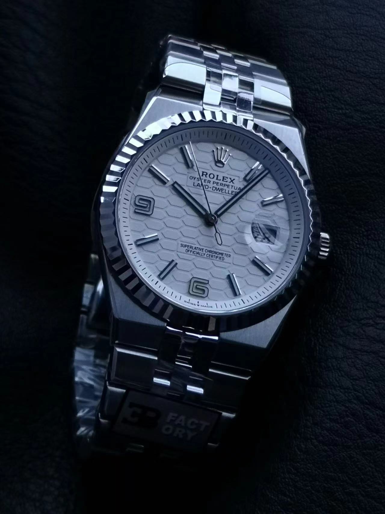 B factory Oyster Perpetual Land-Dweller 36mm and 40mm sizes white dial