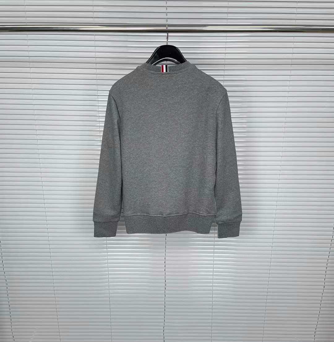 Thom Browne 4-Bar Stripe Cotton Sweatshirt Grey
