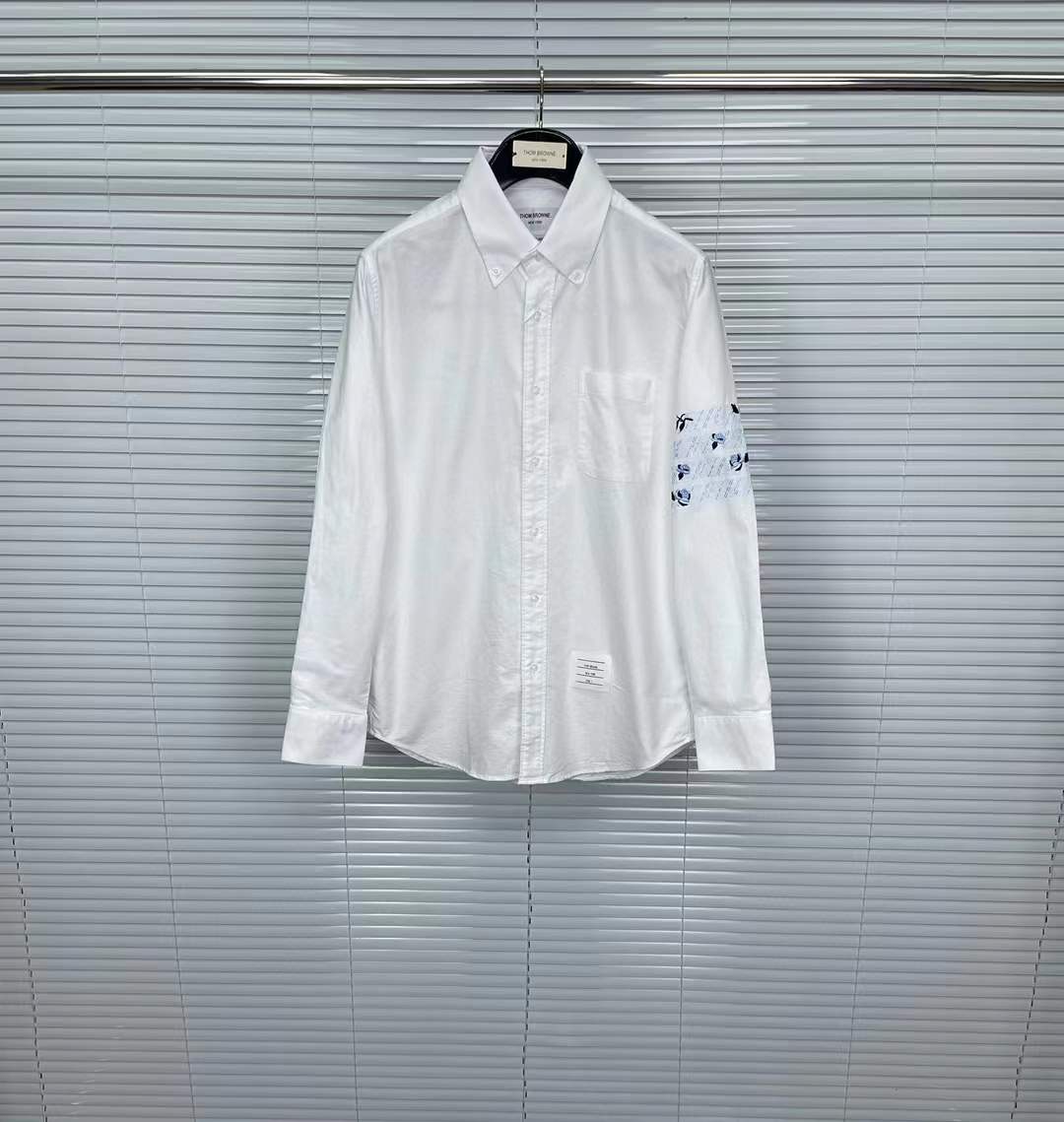 Thom Browne Stripe Cotton Shirt white