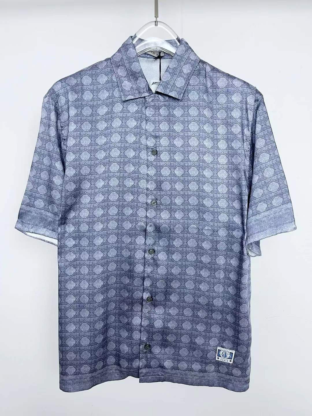 Christian Dior Dior - Cannage Short-Sleeved Shirt Blue Silk
