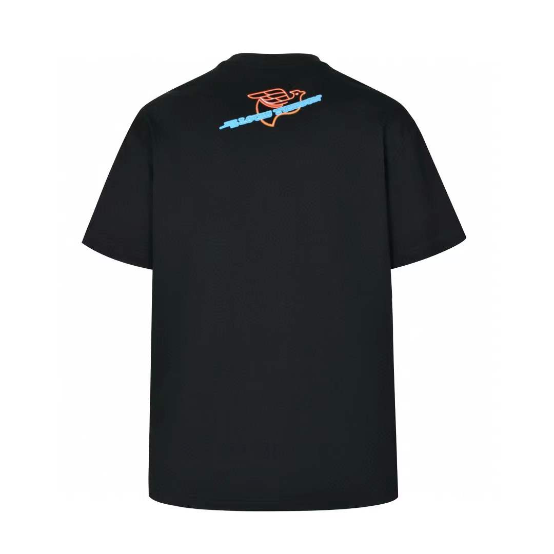 LV Graphic Embellished Cotton T-Shirt black