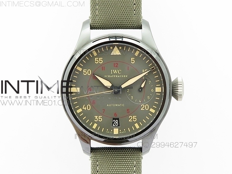 Big Pilot Real PR 48mm IW501902 Real Ceramic AZF 1:1 Best Edition on Green Nylon Strap A51111 $388