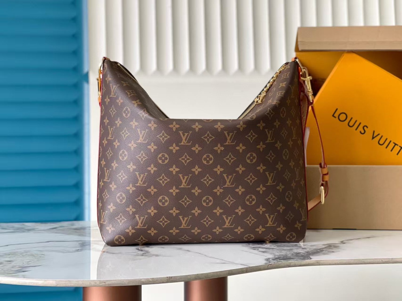 LV Monogram Vakabond Hobo Shoulder Bag Brown 48x36cm