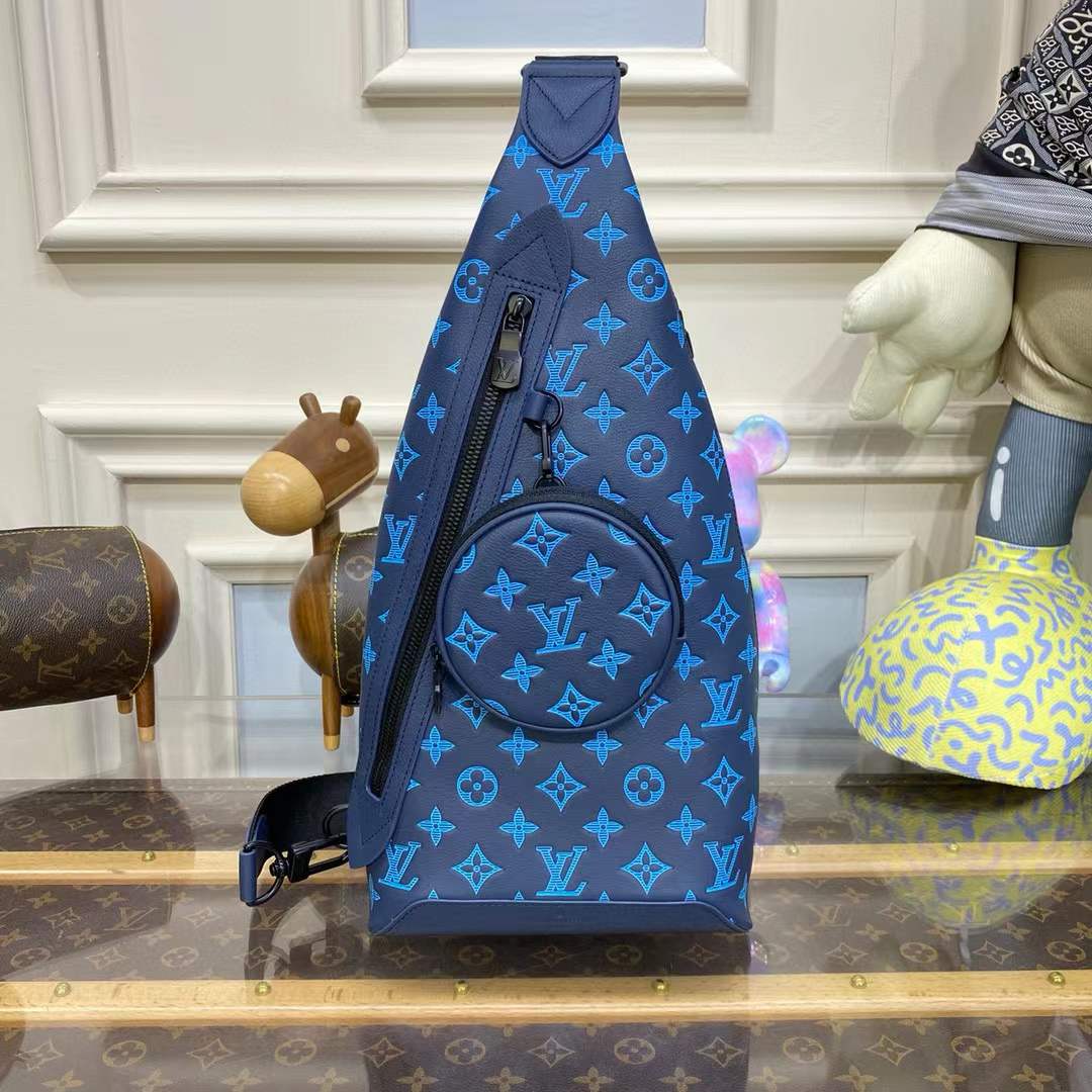 LV Duo Slingbag Monogram Shadow Leather Bag