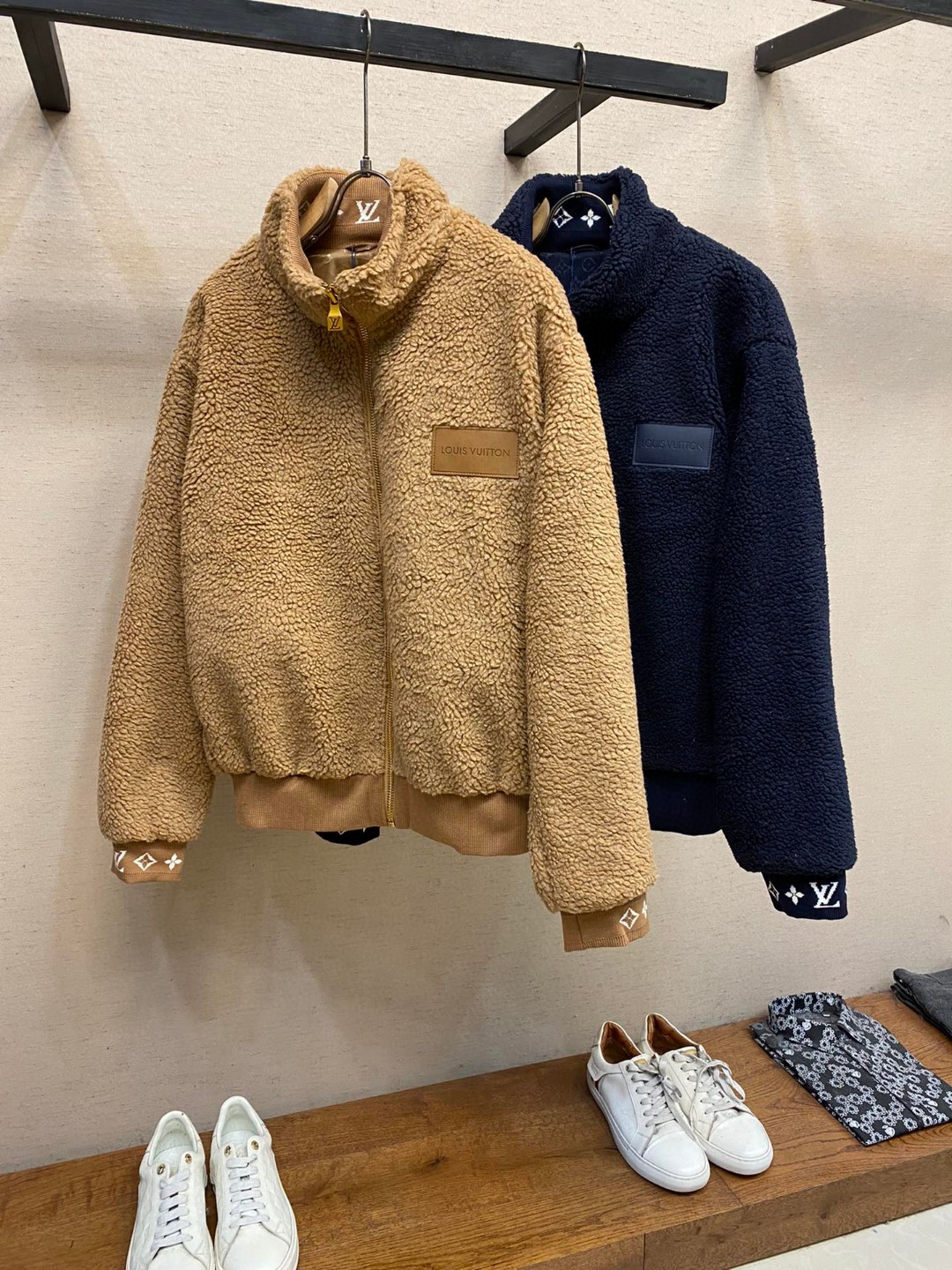 LV Leather Patch Fleece Blouson - For Men