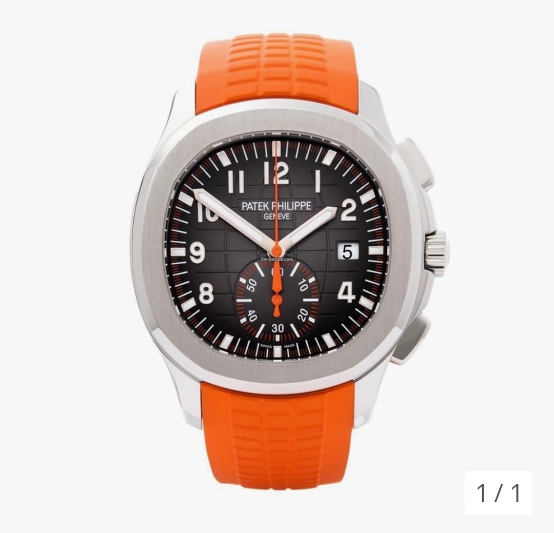 PP0380B - Aquanaut Chronograph 5968A Org SS/RU Black 3KF A7750 $378