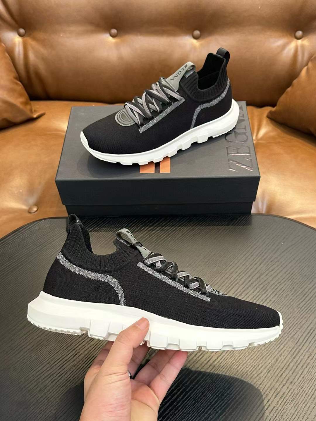 Zegna Black Low Top Sneaker