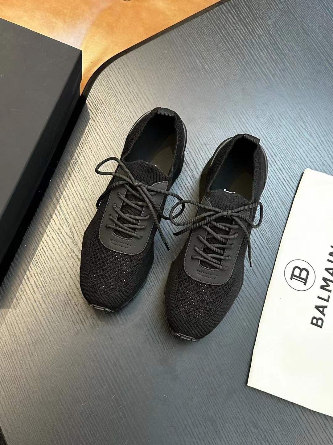 Balmain - Black leather B-Court sneaker