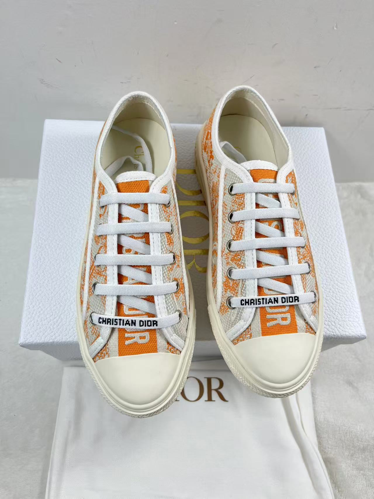 Dior Walk N Sneakers Orange Womens EU38womens
