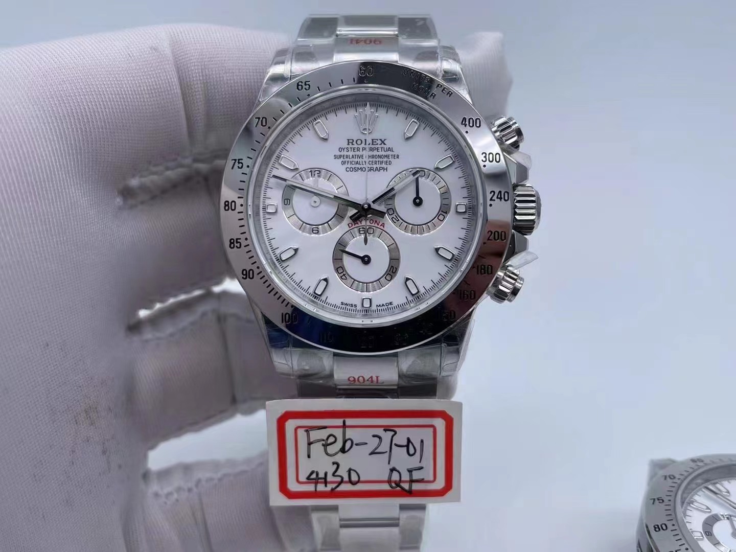 ROLDYT0441C - Daytona 116520 904L SS/SS Wht/Stk QF SH4130 $768