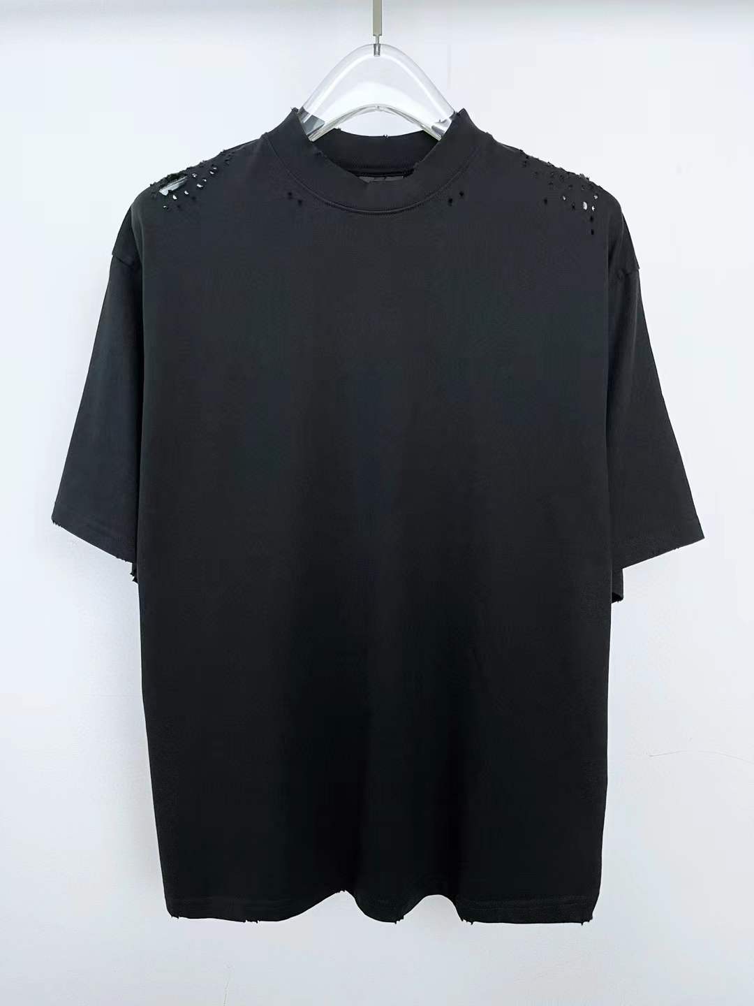 Balenciaga Black Ripped Oversized T-Shirt