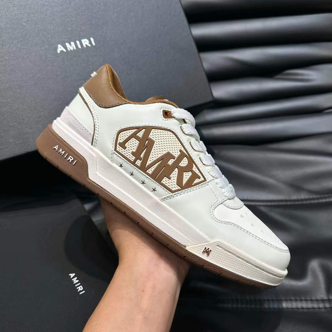 Amiri White & Brown Classic Low Sneaker