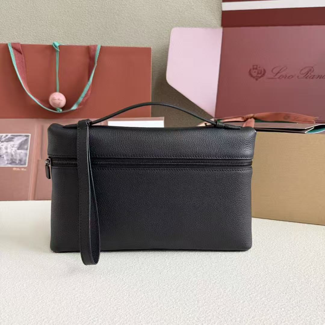 Loro Piano Extra Pouch L29 Grained Calfskin Bag Black and all colors