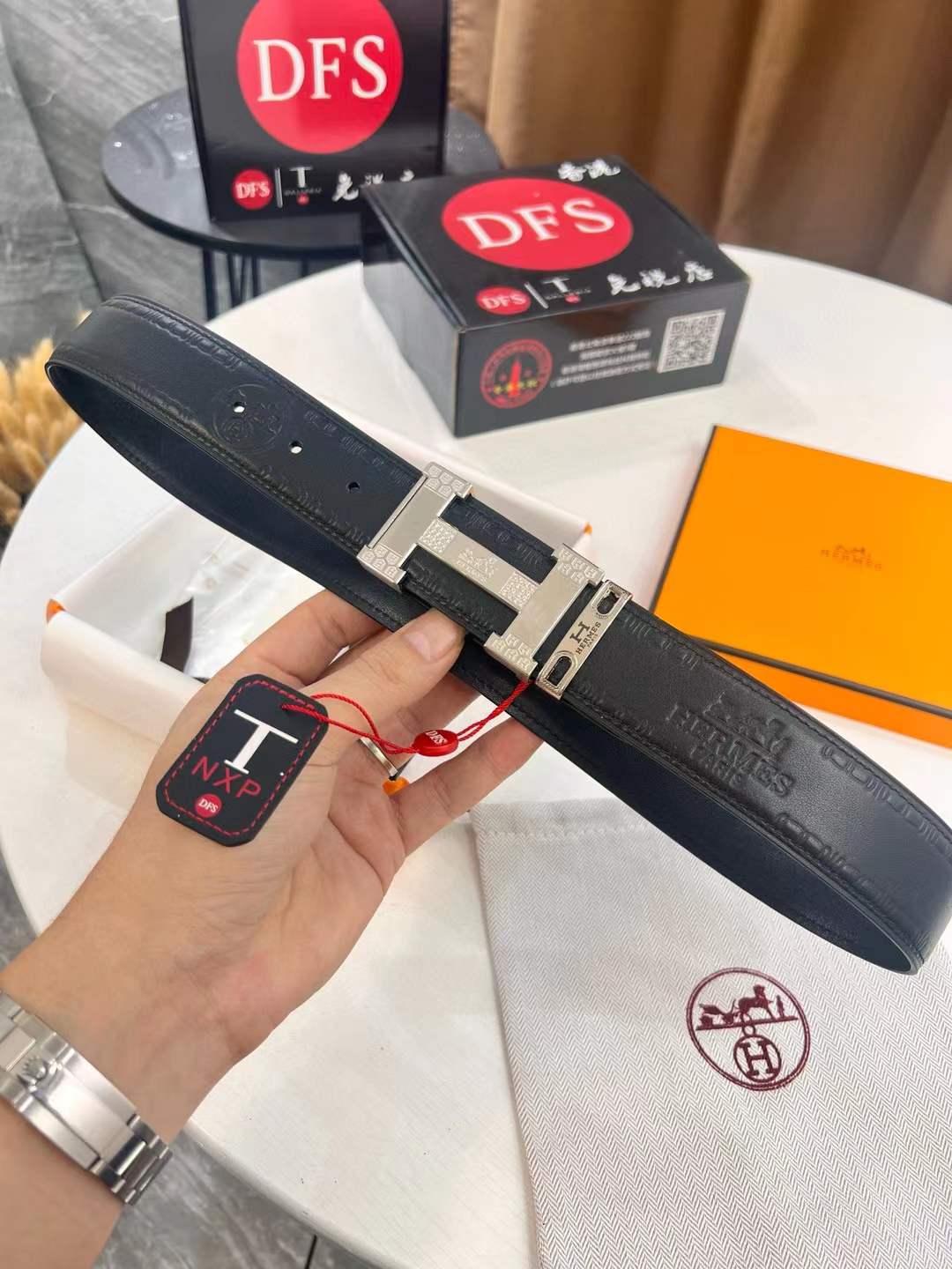 Hermes Men Solid Leather Belt