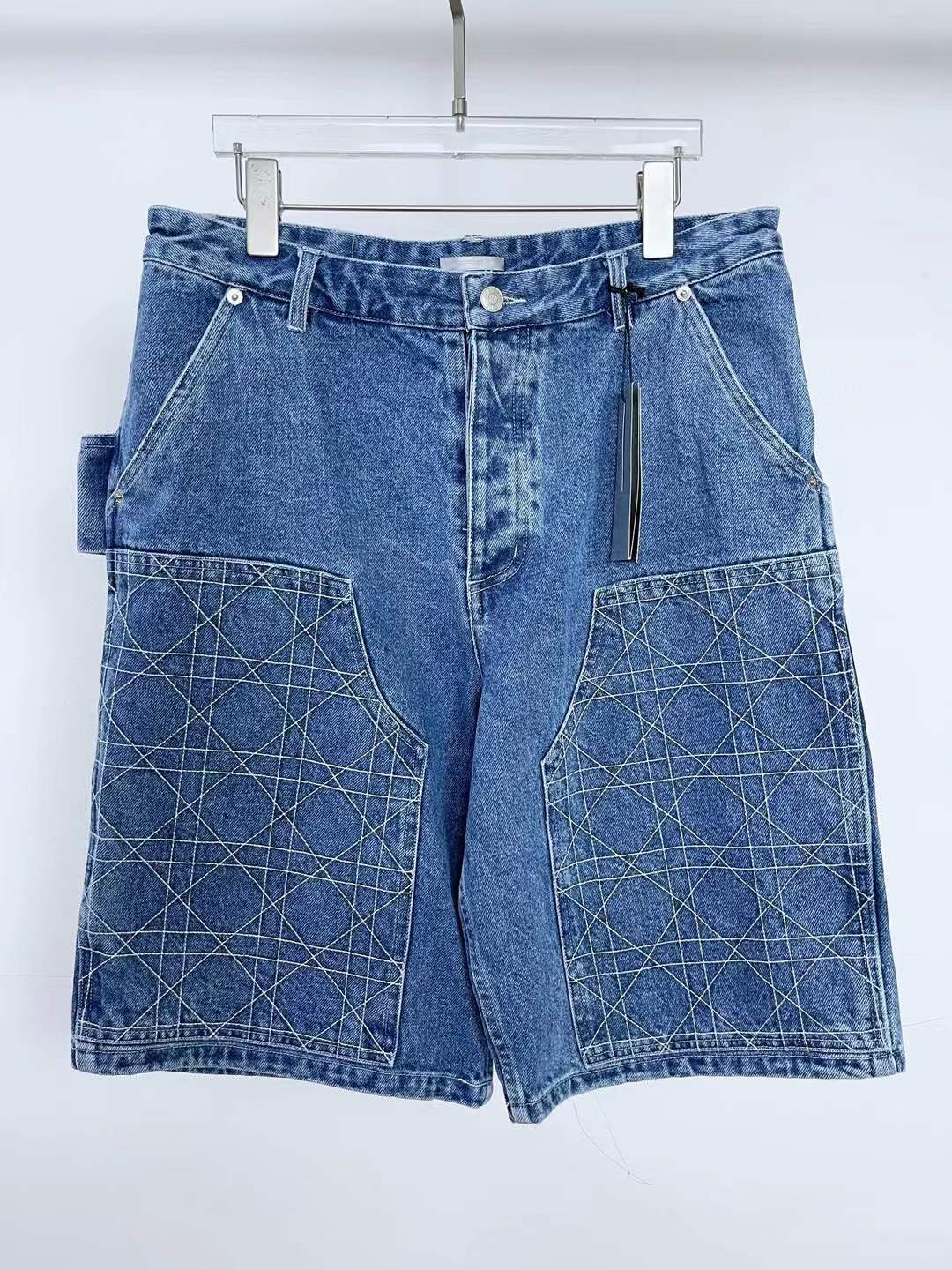 Christian Dior Homme Blue Cannage Bermuda Shorts