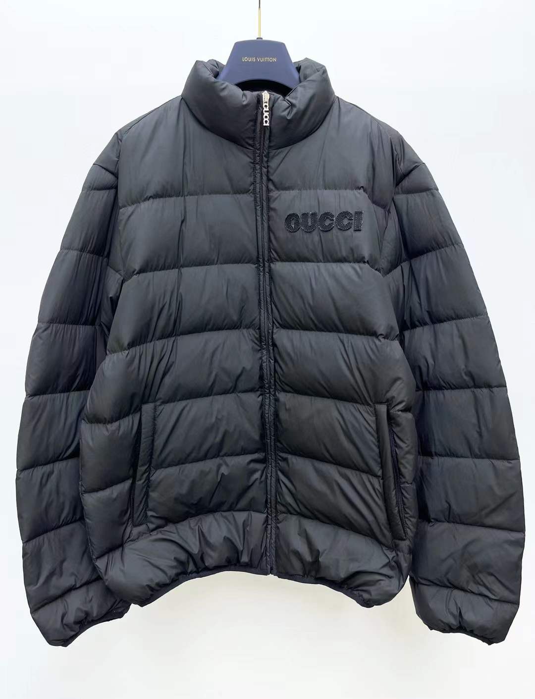 Gucci logo-Embroidered Puffer Jacket Black