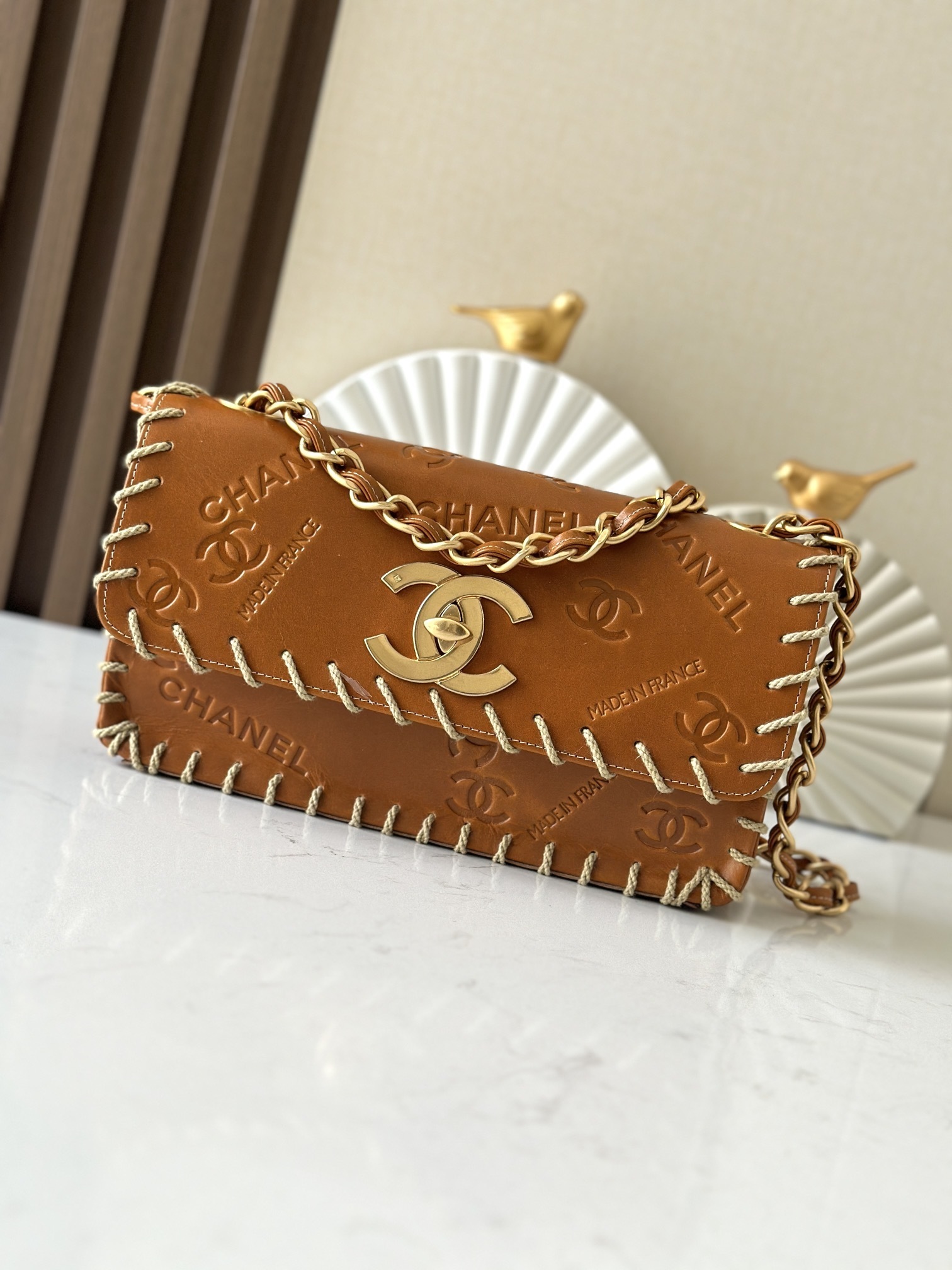 Chanel Brown Leather Shoulder Bag