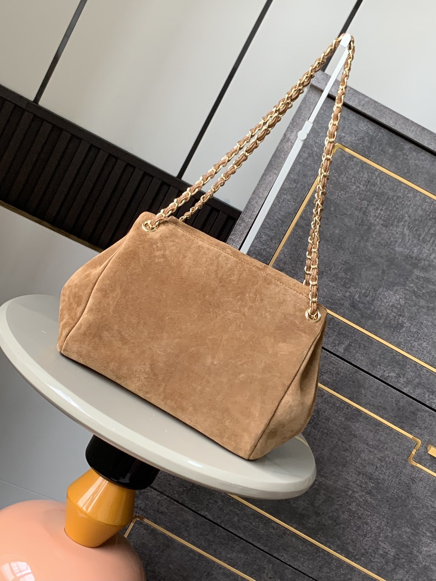 Chanel Coco Mark Chain Shoulder Bag Brown