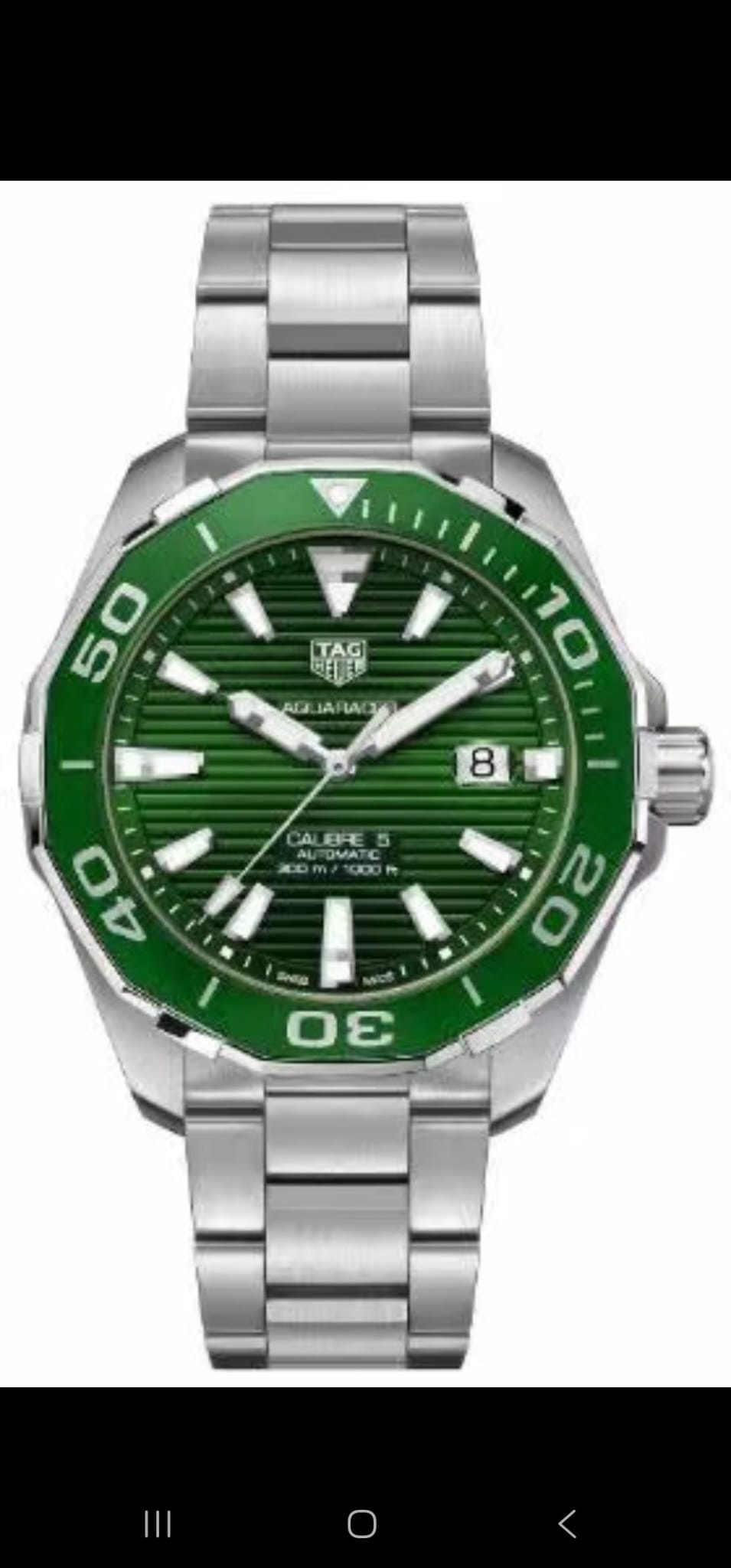 TAG0342A - Aquaracer Caliber 5 CSL Ed 43mm SS/RU Green XTF SW200 $378TAG HEUER AQUARACER WAY201S.BA0927