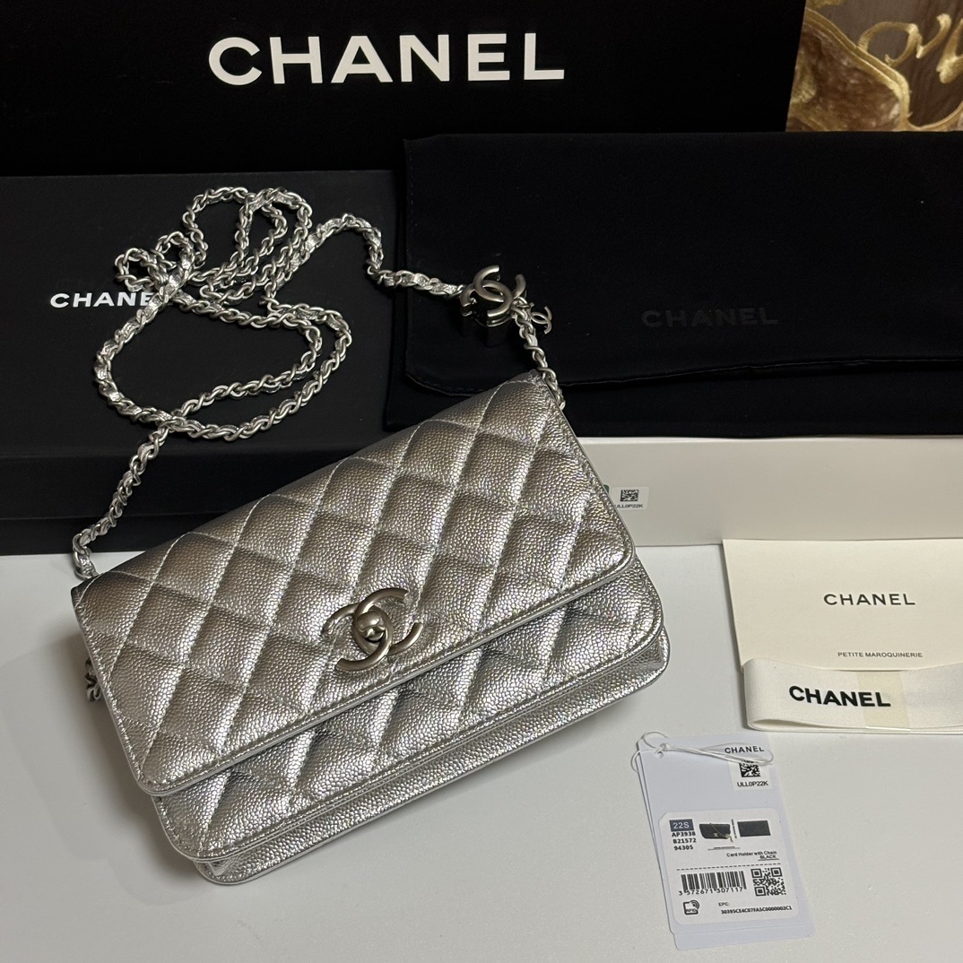 Chanel Wallet on Chain: Silver