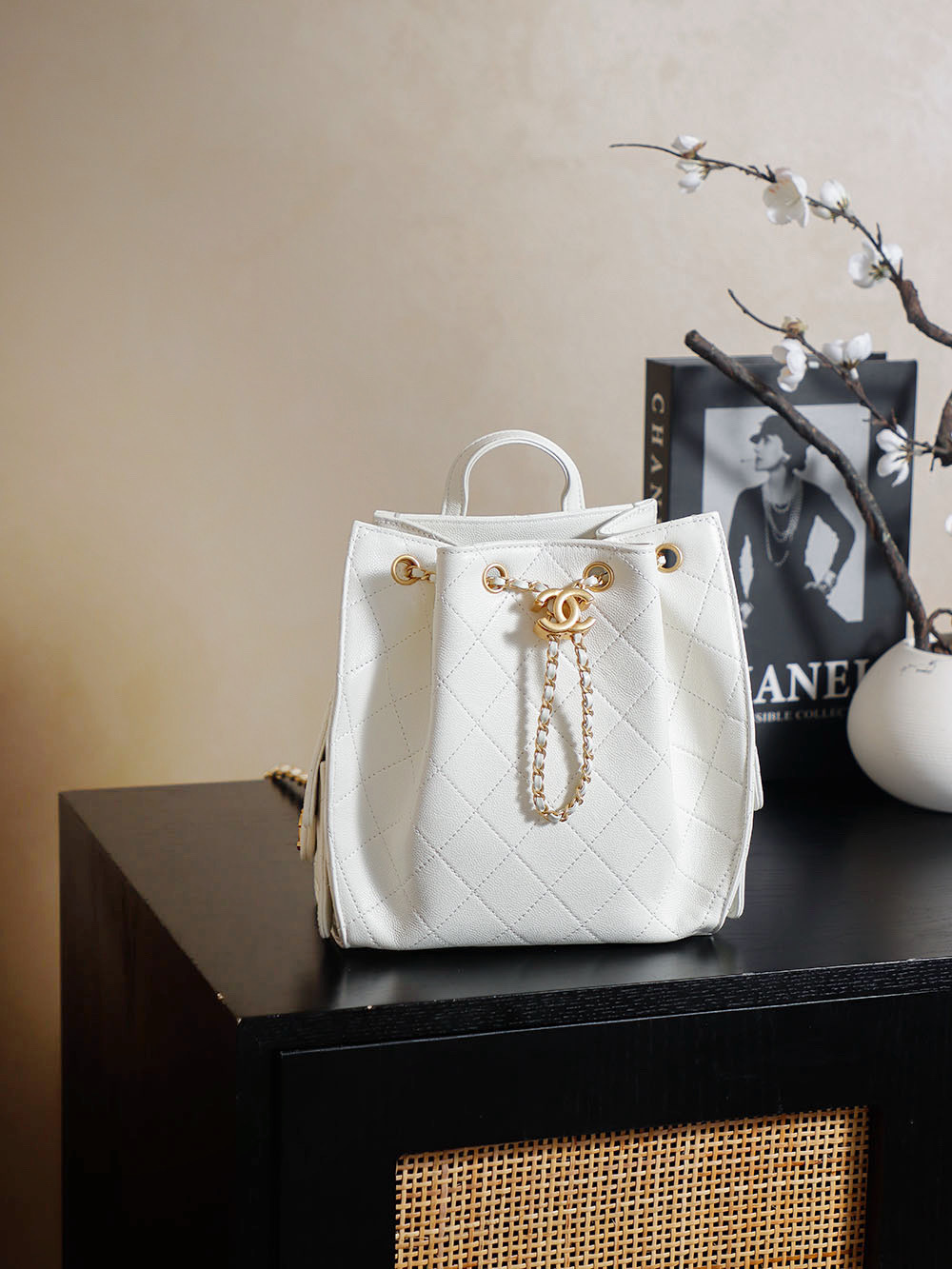 Chanel white shoulder bag