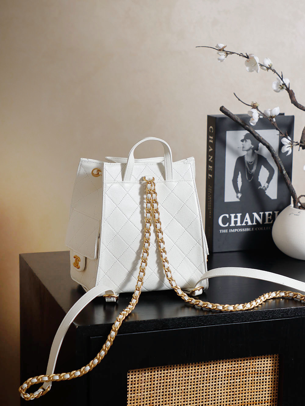 Chanel white shoulder bag