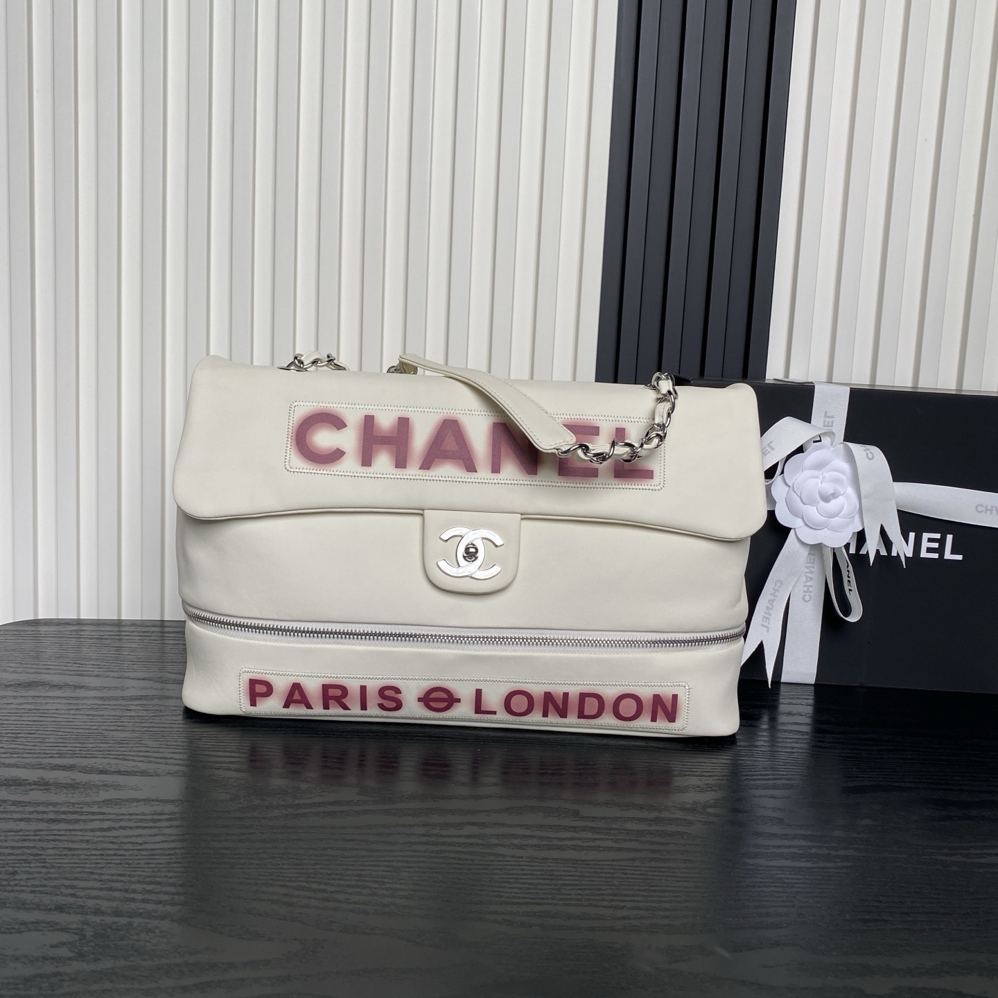 Chanel Calfskin Large Expandable Paris London Flap Bag