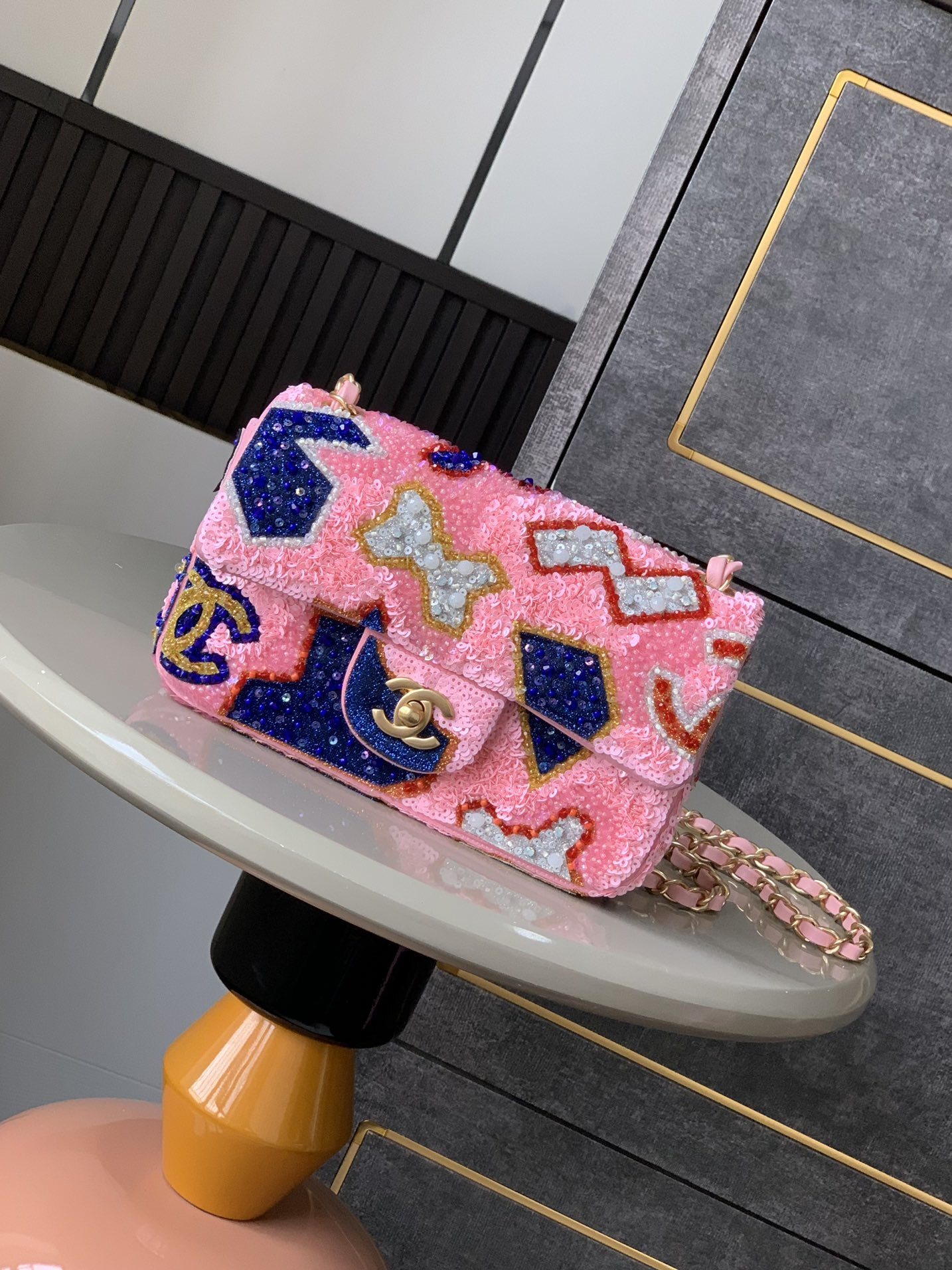 Chanel Mini Rectangular Flap Pink White Blue Red