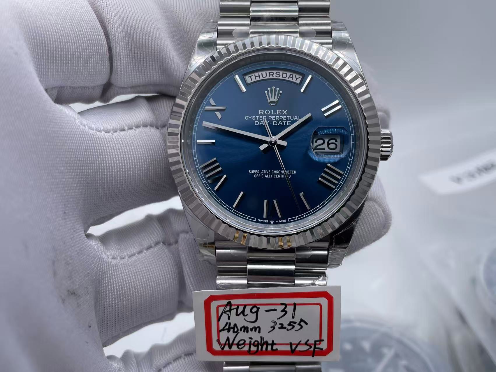 RDD0364A - DayDate 40mm Flt SS/SS Blue/Rm VSF VS3255 $728
