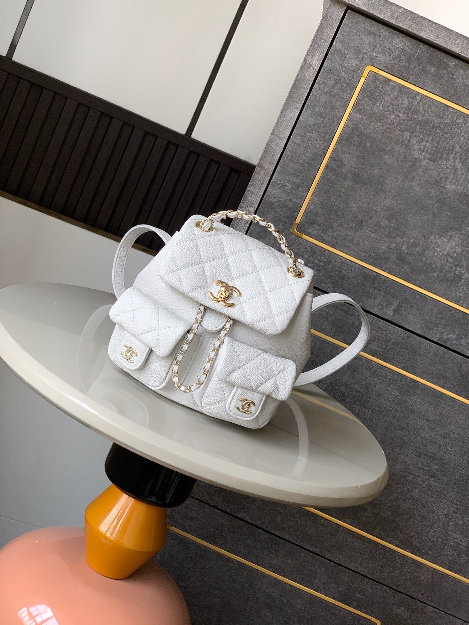 Chanel Duma Small Backpack white