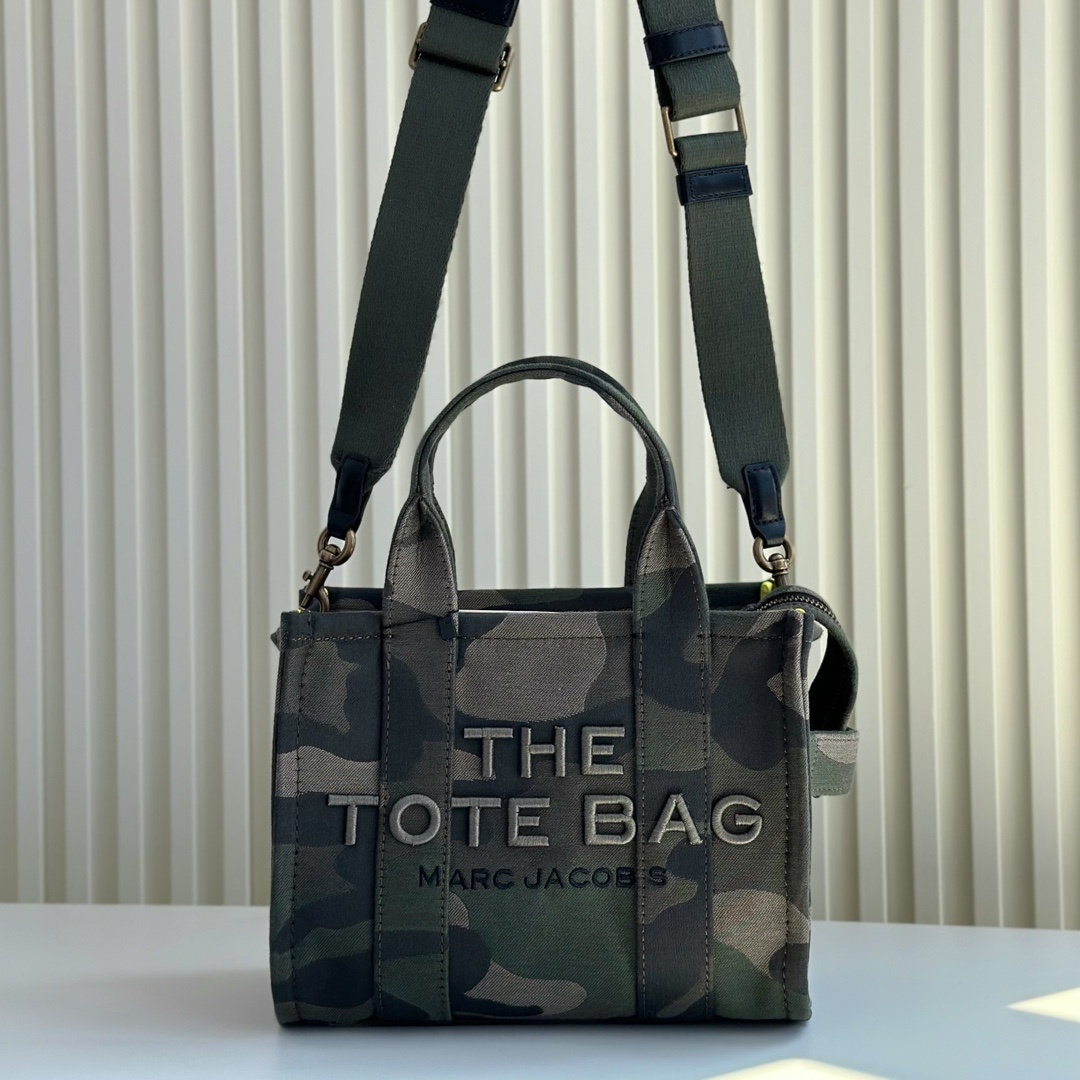 Marc Jacobs The Camo Jacquard Tote Bag Small Camouflage Canvas Women's Handbag
