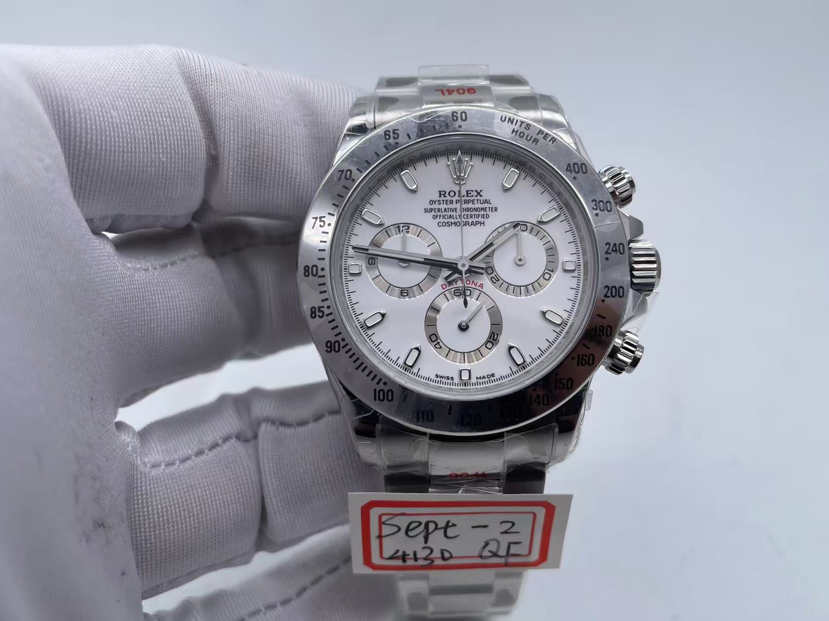 ROLDYT0441C - Daytona 116520 904L SS/SS Wht/Stk QF SH4130 $768