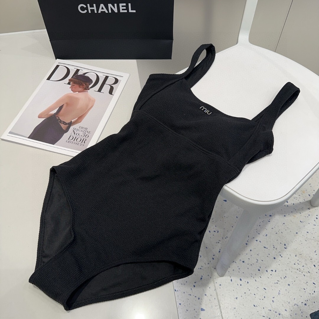 Miu Miu style swim suit Black