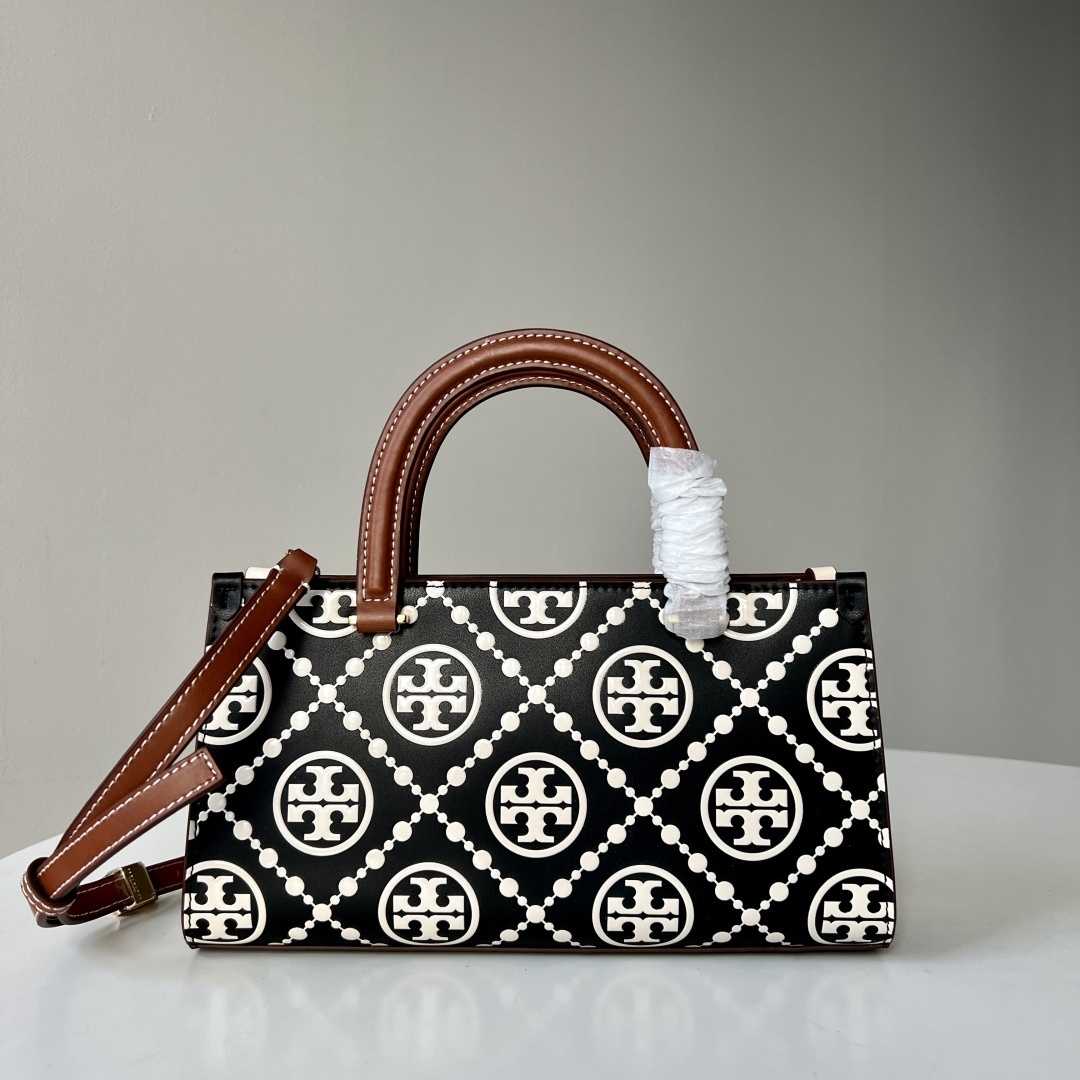 Tory Burch T Monogram Contrast Embossed Top-Handle Tote Bag