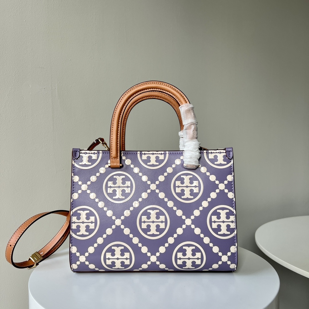 Tory Burch t-monogram Contrast Tote Bag Blue
