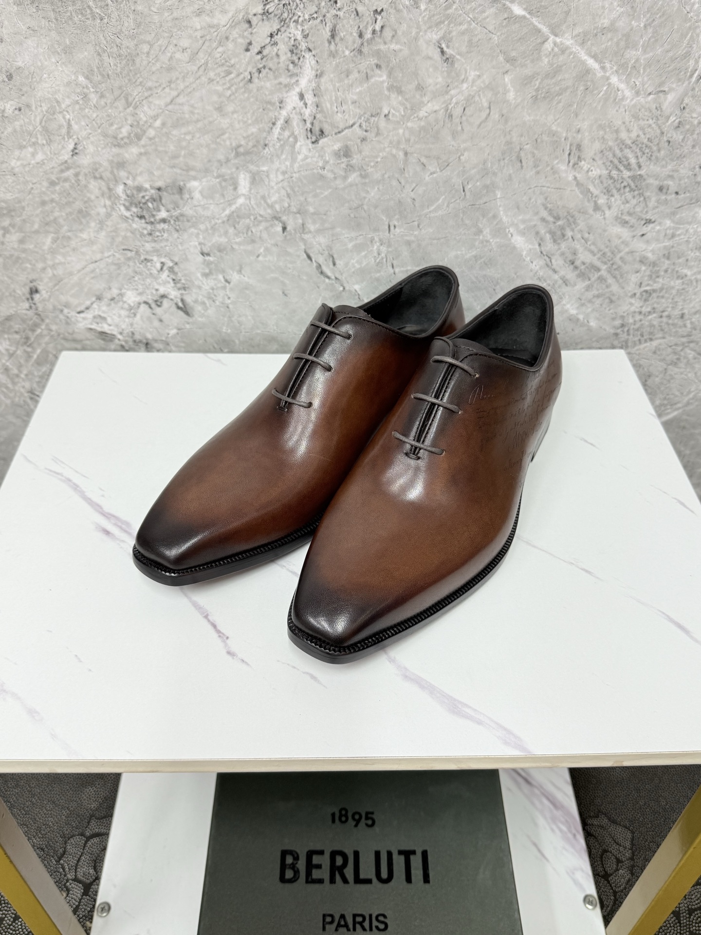 Berluti Alessandro Galet ScrittoLeather Oxford Brown