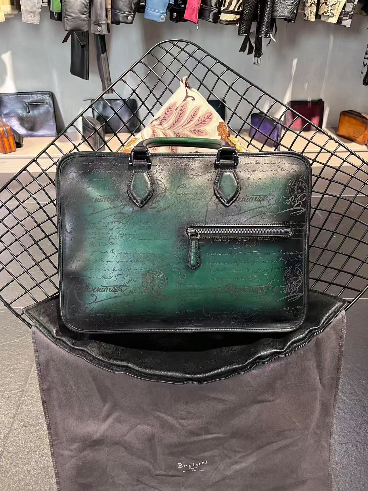 Berluti Un Jour Mini Scritto Leather Briefcase all colors 40x28cm