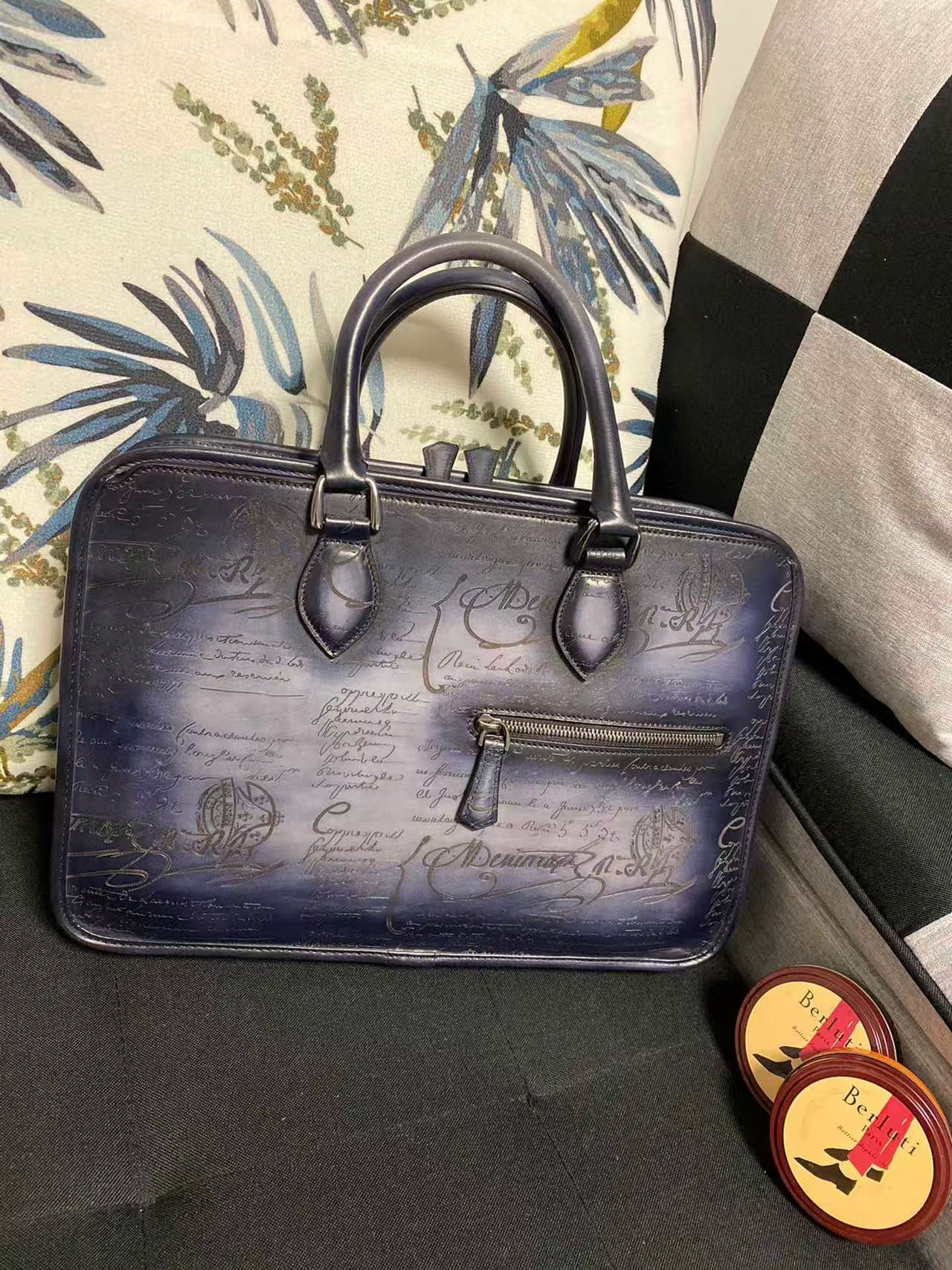 Berluti Un Jour Mini Scritto Leather Briefcase all colors 40x28cm