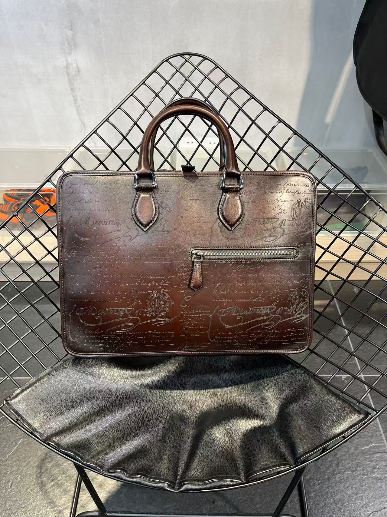 Berluti Un Jour Mini Scritto Leather Briefcase all colors 40x28cm
