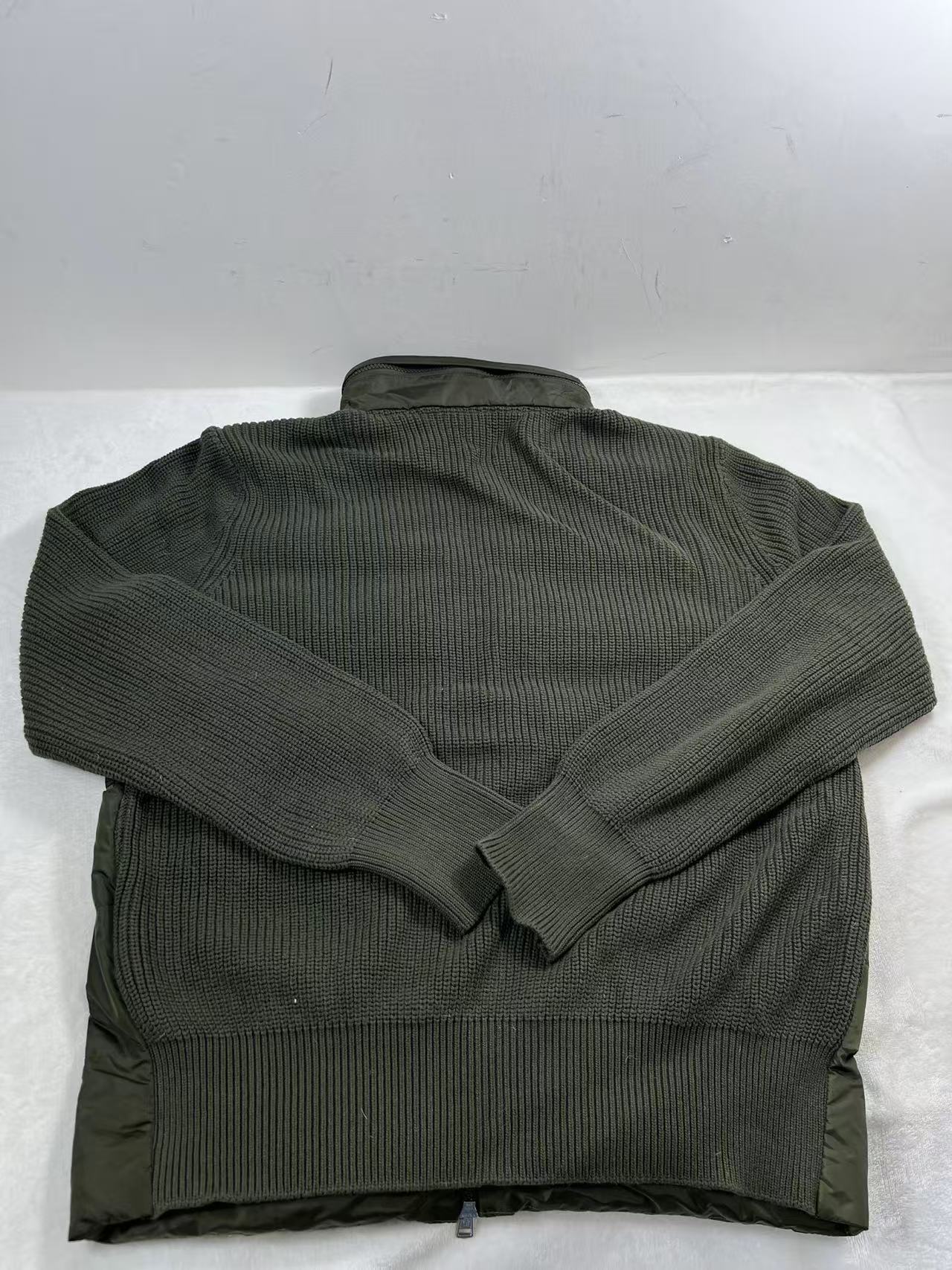 moncler Padded Wool & Cashmere Zip-Up Cardigan Olive green