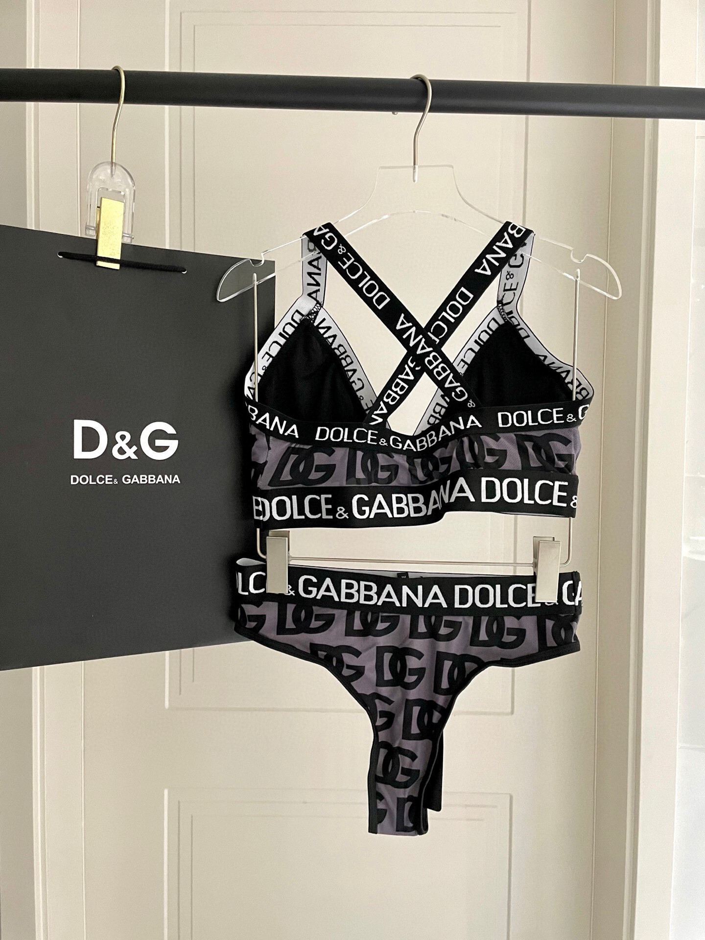 Dolce&Gabbana Graffiti-Print Neoprene Triangle Bralette