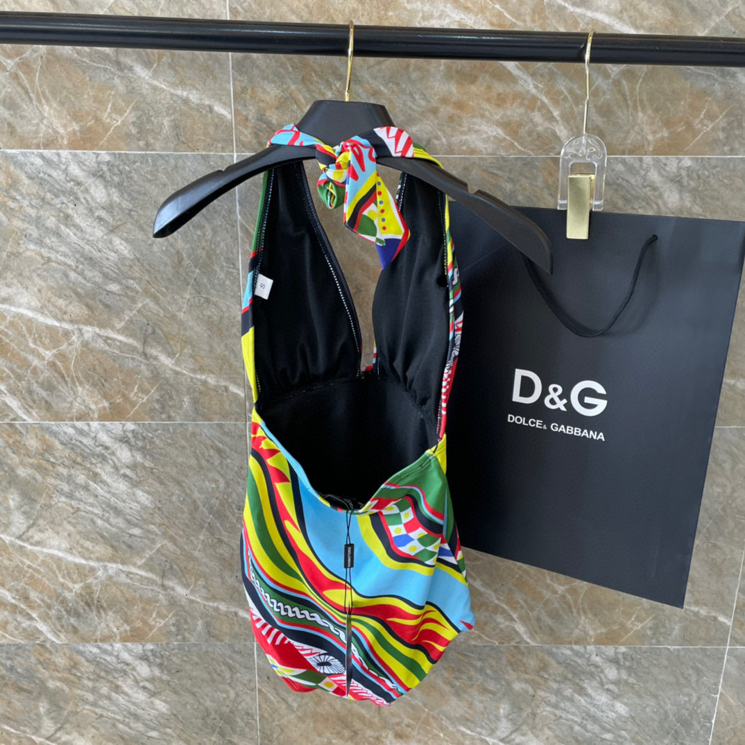 Dolce & Gabbana Carretto-print one-piece swimsuit
