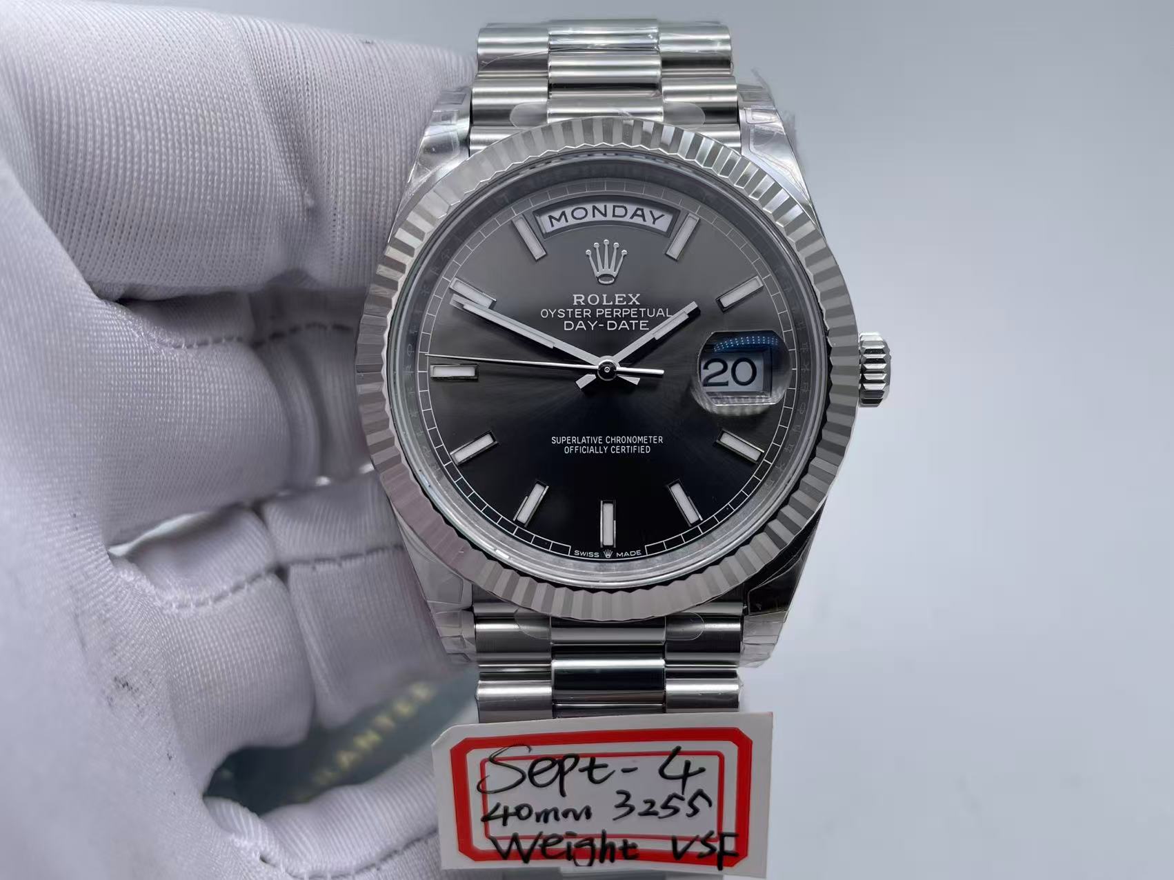 RDD0364B - DayDate 40mm Flt SS/SS Grey/Stk VSF VS3255 $728
