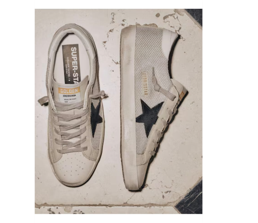 GoldenGoose Men's Super-Star in leather with black star