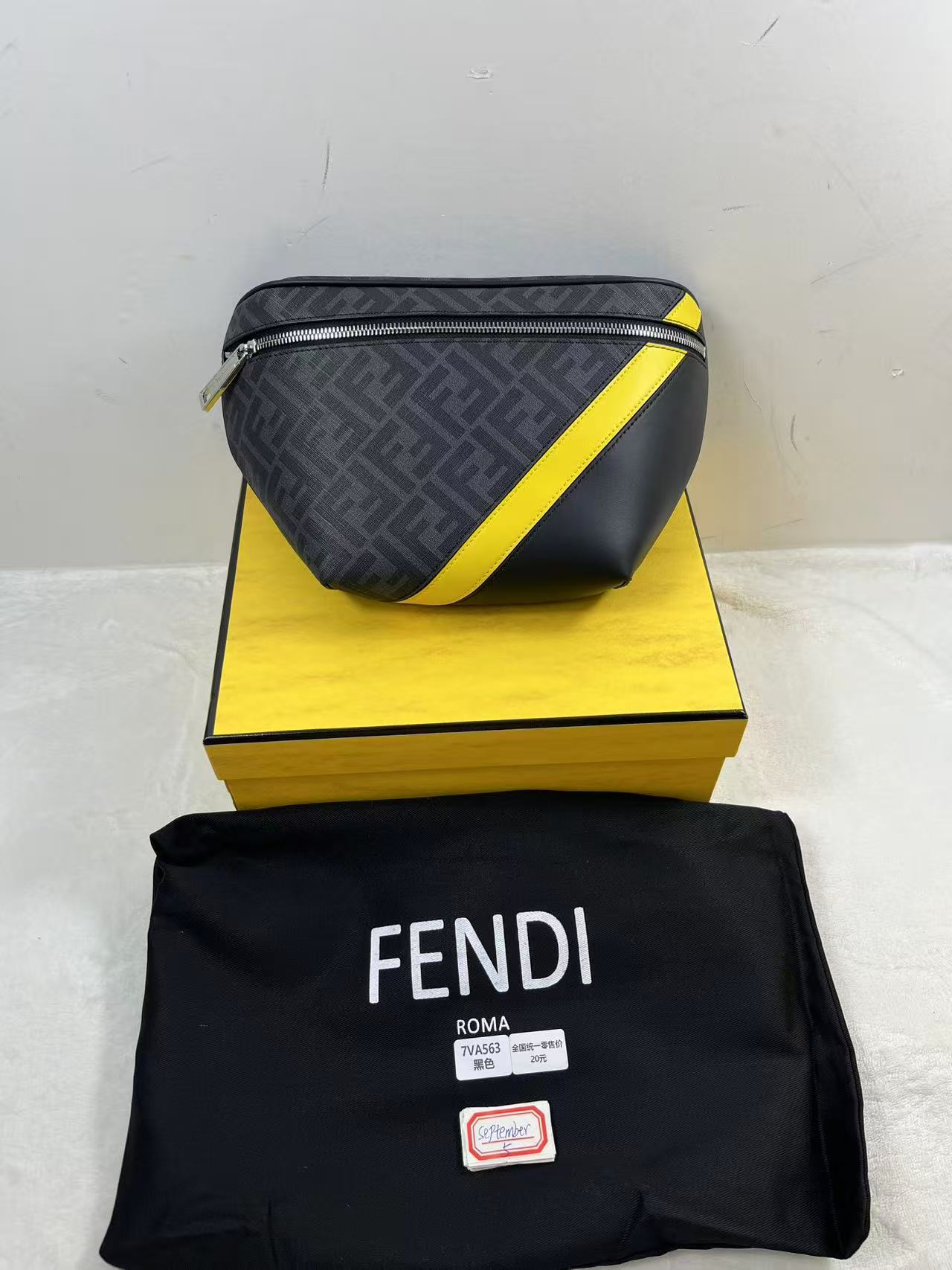 Fendi Diagonal Belt Bag Grey