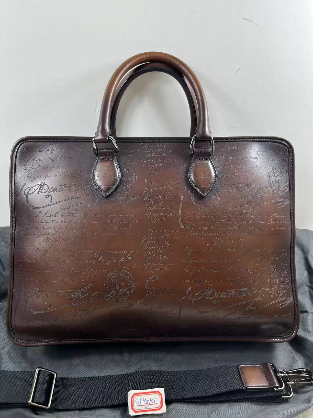 Berluti Un Jour Mini Scritto Leather Briefcase brown 40x28cm