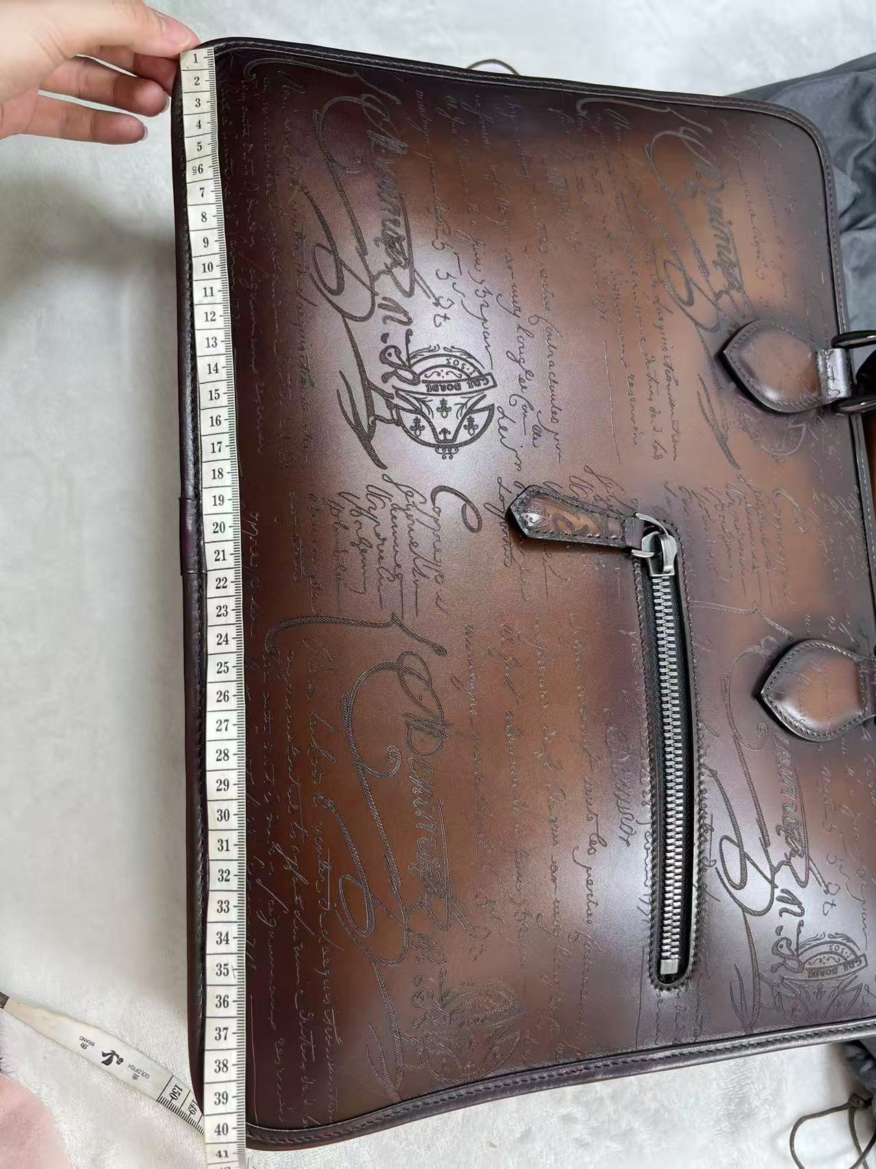 Berluti Un Jour Mini Scritto Leather Briefcase brown 40x28cm